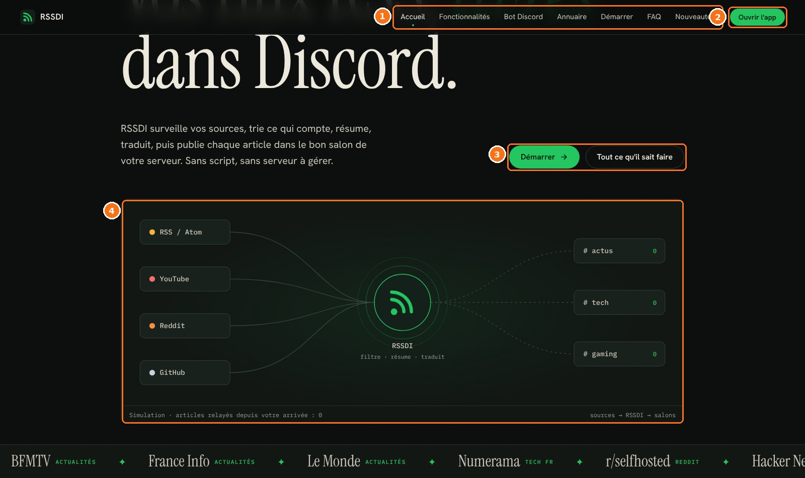 RSSDI-Web : capture de l'application